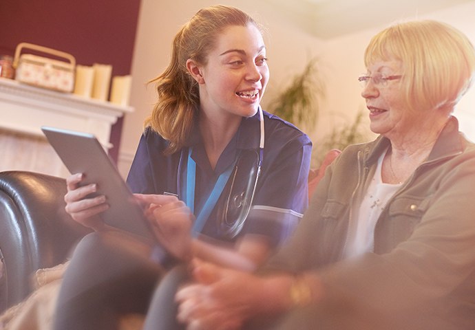 nurse explaining information to a patient